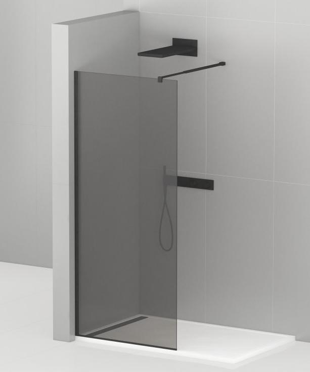 картинка Душевая перегородка CEZARES LIBERTA-L-1-80-GR-NERO ,стекло графит