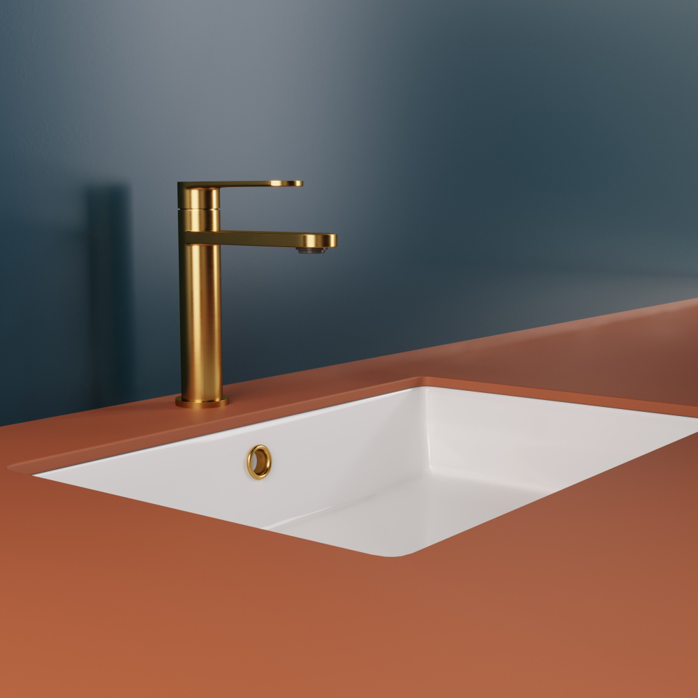 картинка Смеситель для раковины AVS Beauty брашированное золото