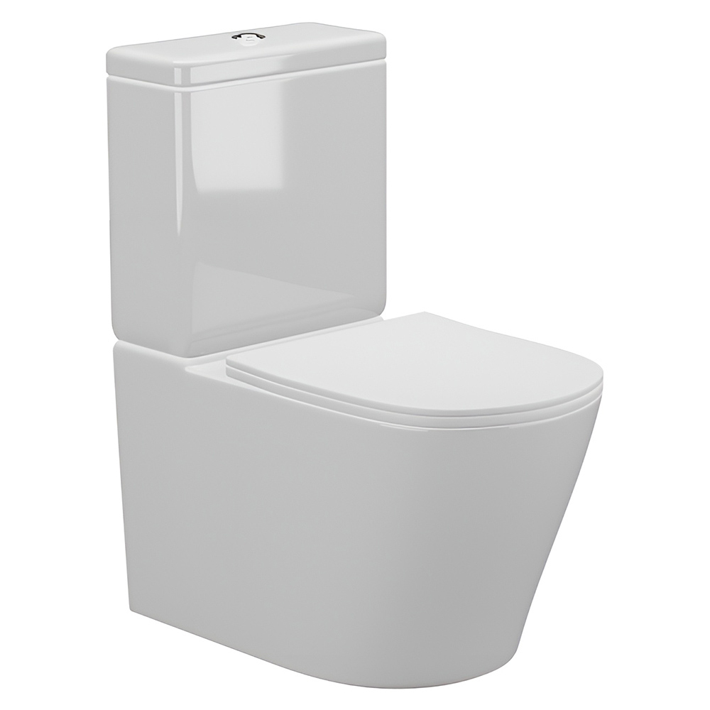 Унитаз-компакт AVS Кристалл безободковый с сиденьем, белый