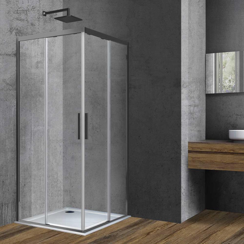 картинка Душевой уголок Vincea Soft VSS-3SO900CLGM 90x90 см. вороненая сталь