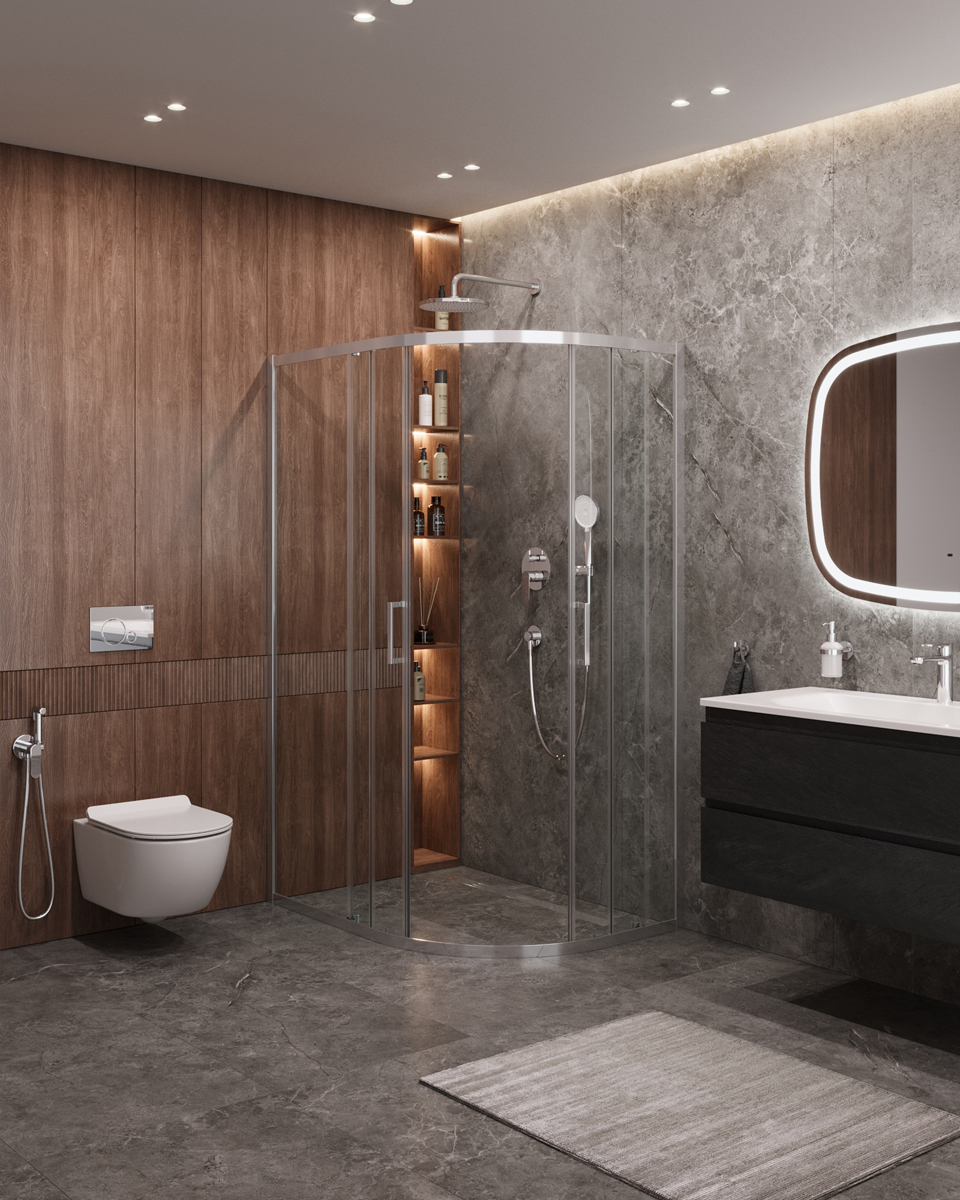 картинка Душевая уголок CEZARES MOLVENO-RH-2-120/90-C-Cr-IV 120x90x195