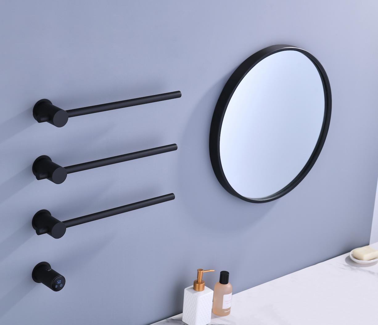 картинка Полотенцесушитель электрический, встроенный Timo Saona 51x45 см. ,черный