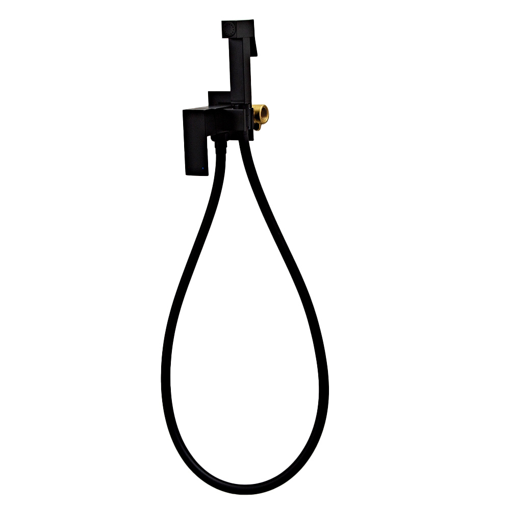 картинка Гигиенический душ со смесителем AVS Cube черный матовый