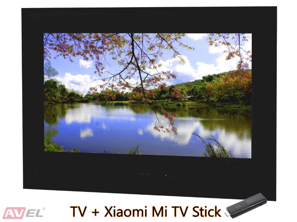 Телевизор для ванной AVS245SM (черная рамка) + Xiaomi Mi TV Stick