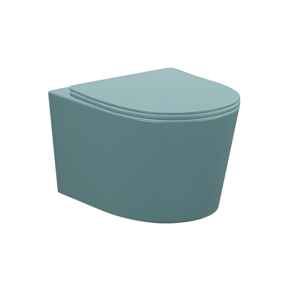 картинка Унитаз подвесной AVS Спектр безободковый с сиденьем, зеленый матовый