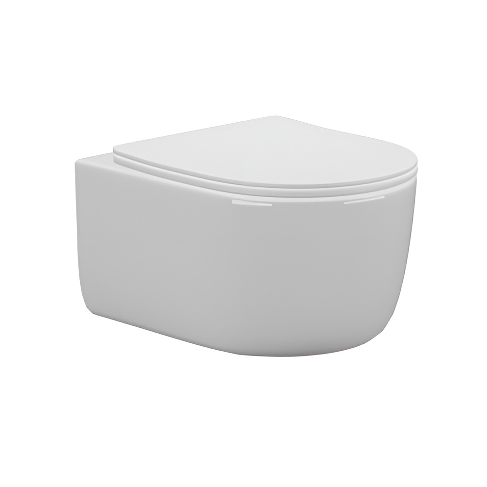 картинка Унитаз подвесной AVS Декарт безободковый с сиденьем, белый