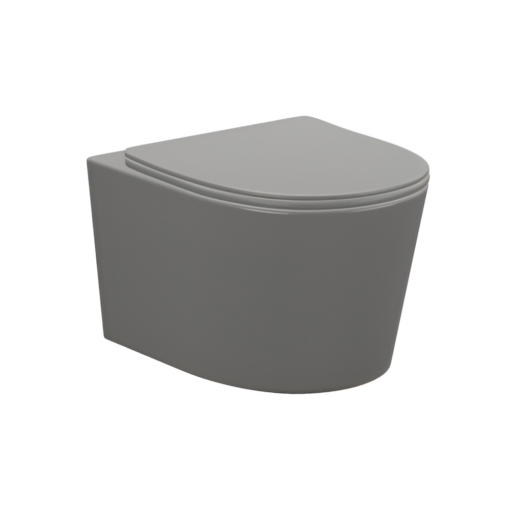 картинка Унитаз подвесной AVS Спектр безободковый с сиденьем, цементно-серый матовый