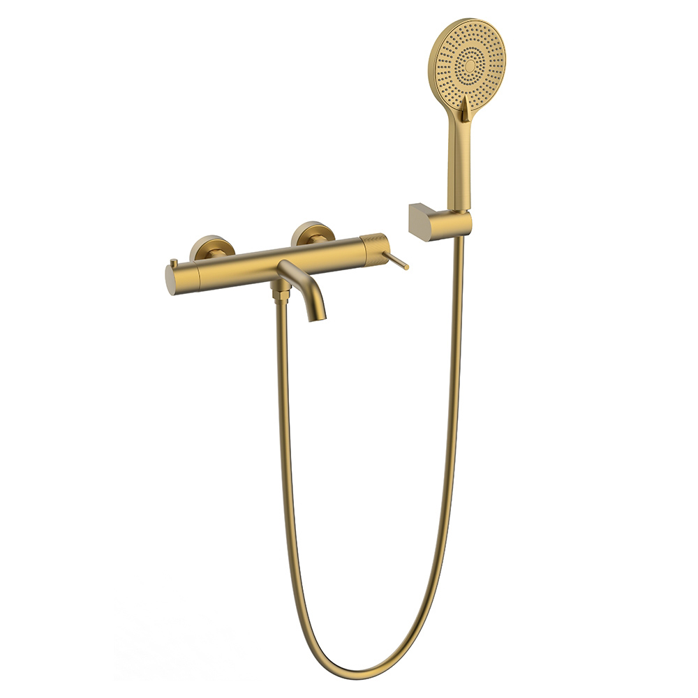 картинка Смеситель для ванны с душем AVS Pulse брашированное золото