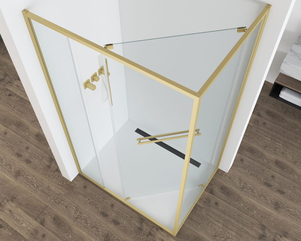 картинка Душевое ограждение Black&White S1180-1290G 120x90, брашированное золото