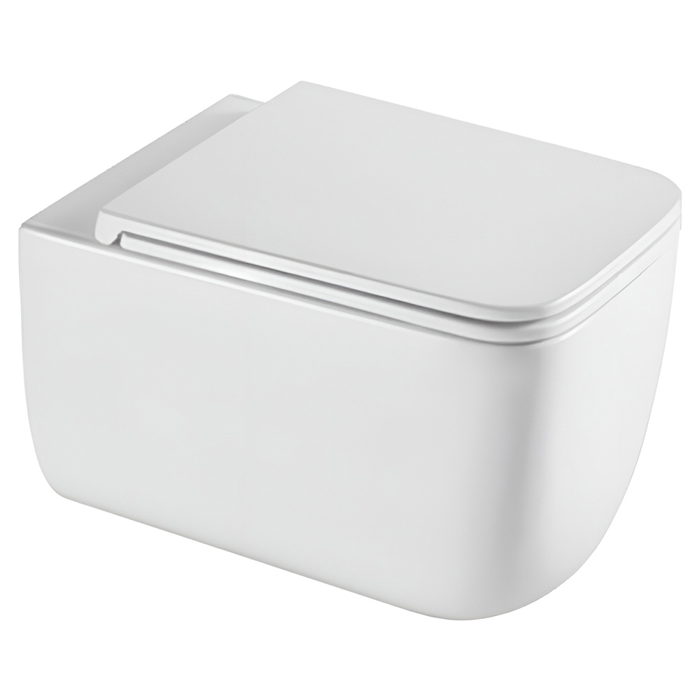 картинка Унитаз подвесной AVS Пирамида безободковый с сиденьем, белый