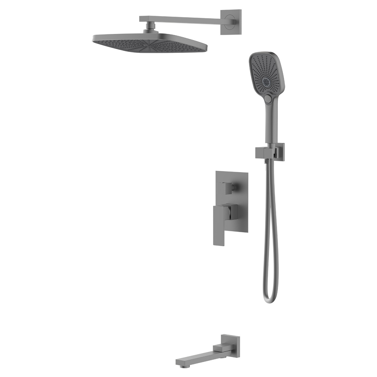 Душевая система  встраиваемая Azario Reusa с изливом,графит