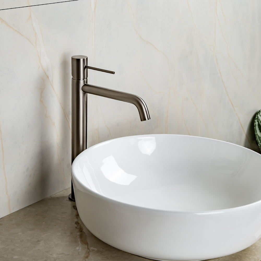 картинка Смеситель для раковины AVS Slimmer высокий, оружейная сталь