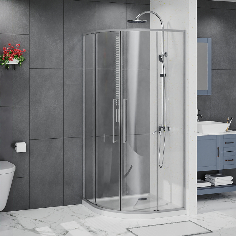 картинка Душевая уголок Azario Шанхай 100x100x195 , графит матовый