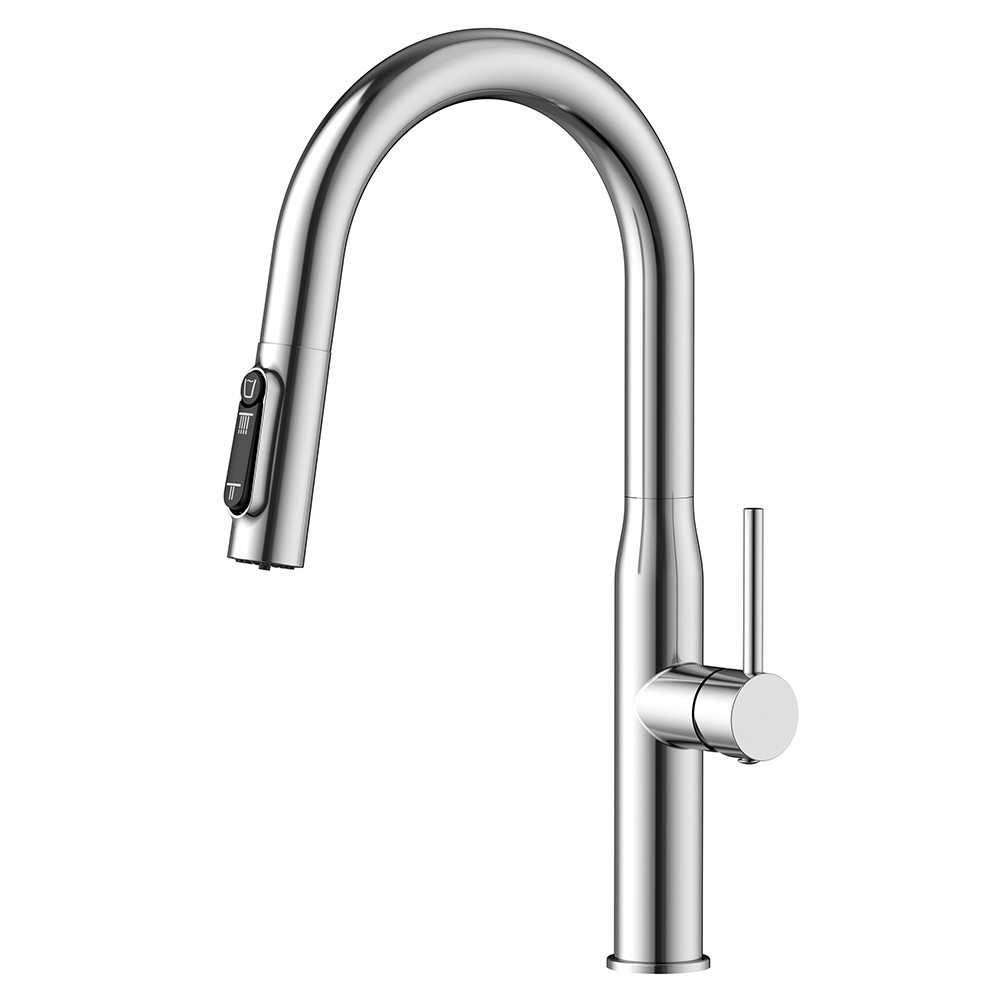 картинка Смеситель для кухни с выдвижным изливом AVS PureRiver хром