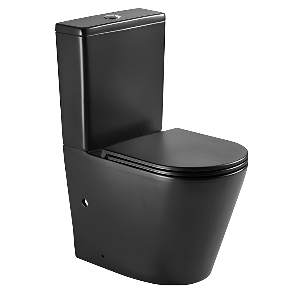 картинка Унитаз-компакт AVS Фотон безободковый с сиденьем, черный матовый