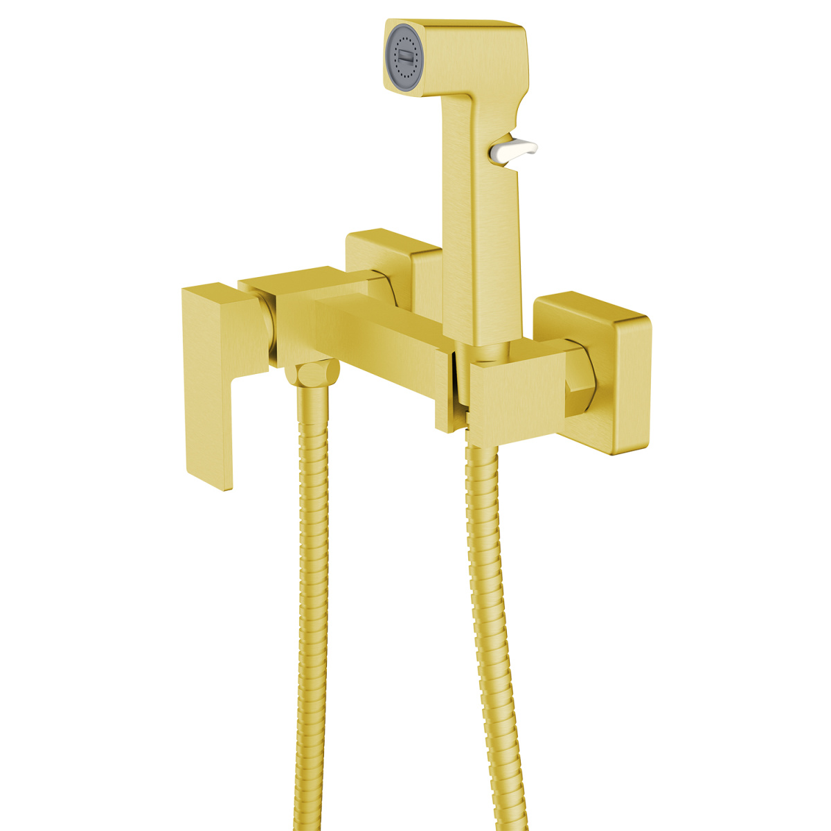 картинка Смеситель с гигиеническим душем Azario Seyne, золото матовое