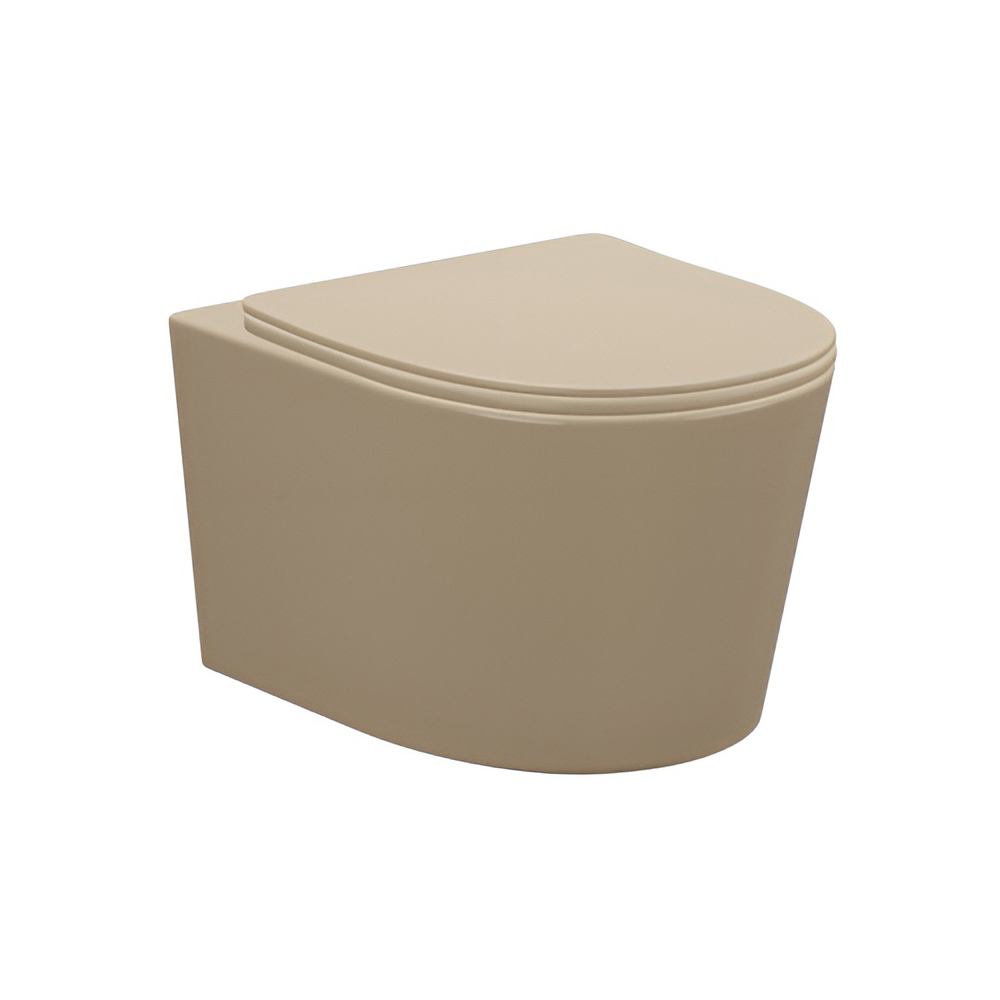 картинка Унитаз подвесной AVS Спектр безободковый с сиденьем, капучино матовый