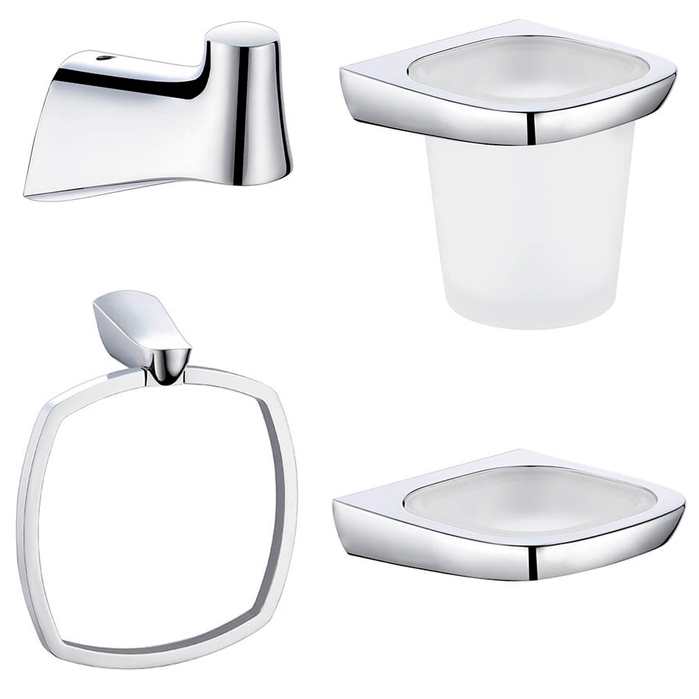 картинка Набор AVS Neo 4в1, хром, с полотенцедержателем кольцо