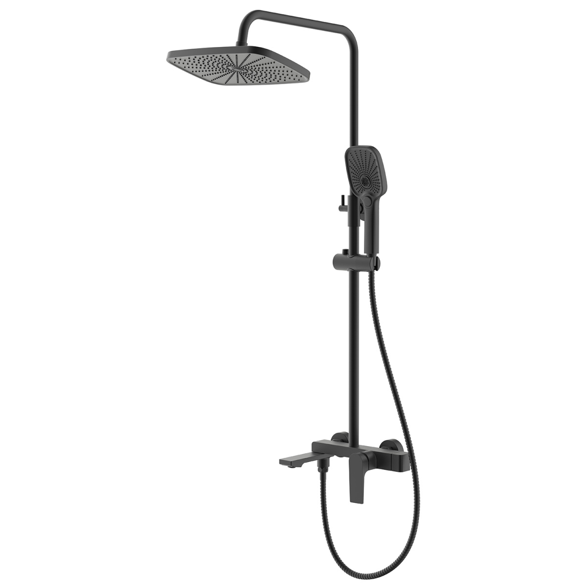 Душевая стойка Azario Arida, черный матовый