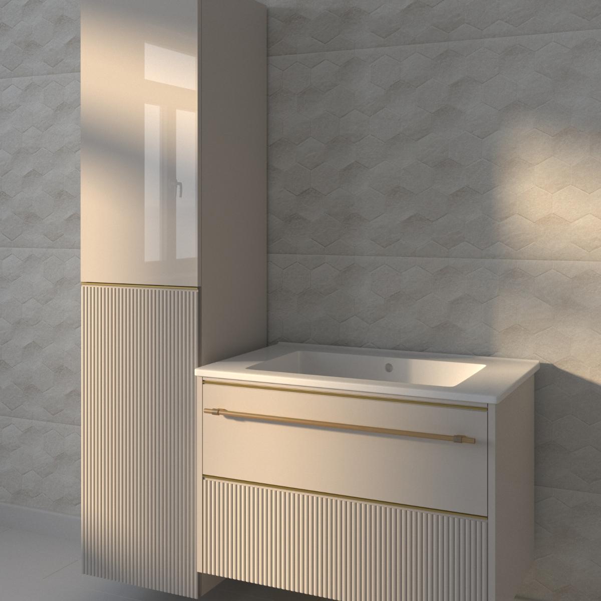 Фото Мебель для ванны Advanced design Париж 80, бежевая тумба 