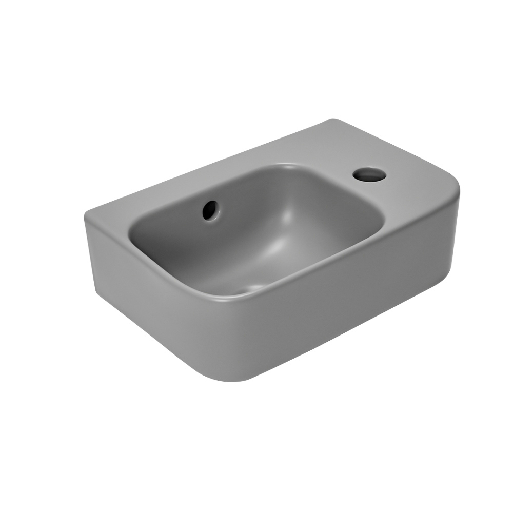 Рукомойник AVS Грэйс 37x25 L, серый матовый