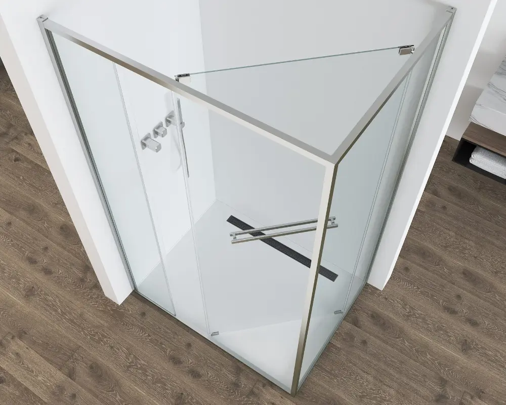 картинка Душевое ограждение Black&White S1180-1290N 120x90,  брашированный никель