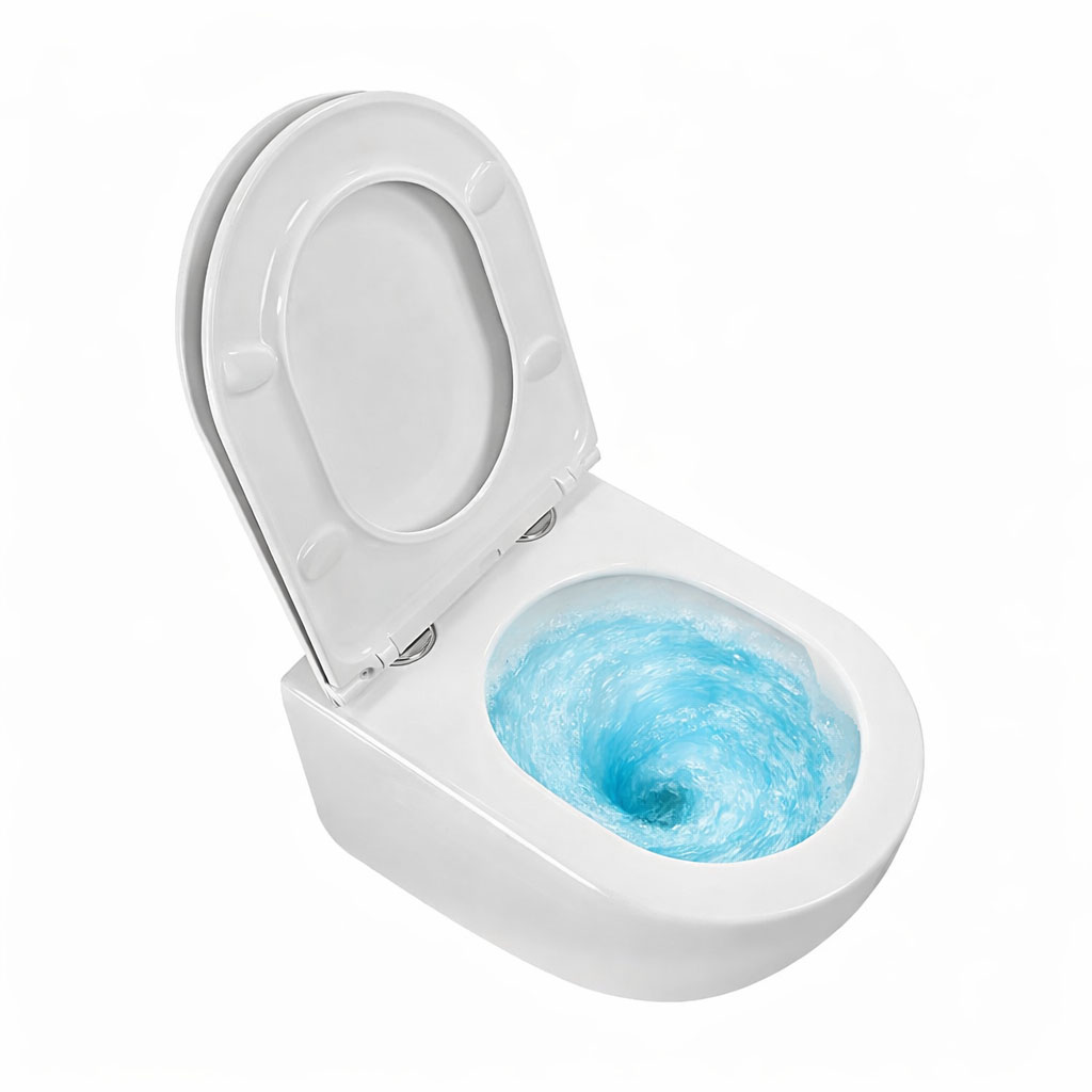 картинка Унитаз Azario Ines White подвесной, безободковый, слив "Tornado" в комплекте с быстросъемным сидением микролифт