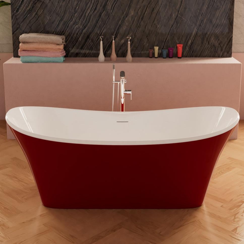 Фото Ванна отдельностоящая Frank F6104 White/Red 170 x 75 cm.