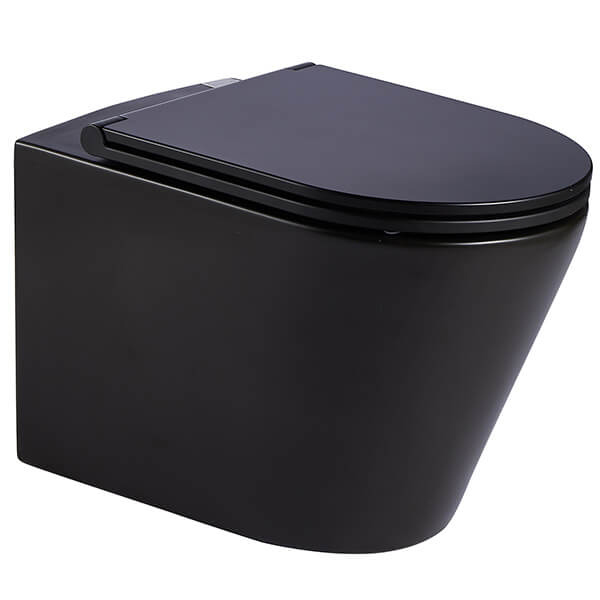 картинка Унитаз подвесной AVS Тоник безободковый с сиденьем, черный матовый