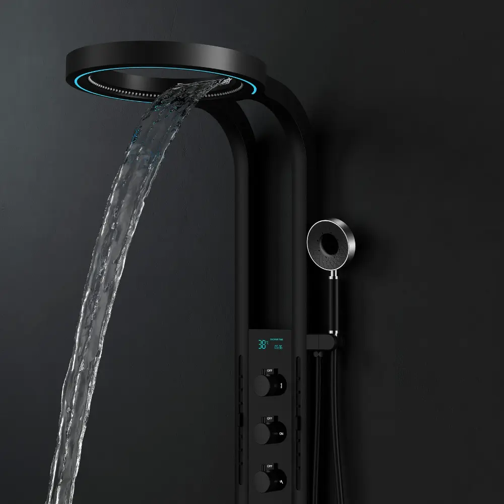 Душевая панель Black&White W075MB , черный матовый