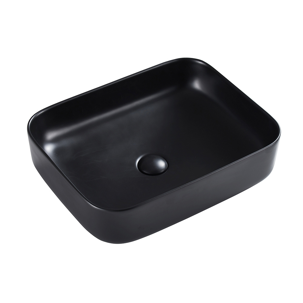 Раковина AVS Адель 50x39 черная матовая с донным клапаном