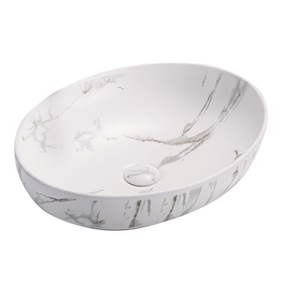 Раковина AVS Саманта 51x40 белый мрамор матовая