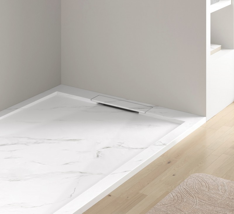 Душевой поддон ESBANO ESP-LM128CB 120x80 cm., белый мрамор