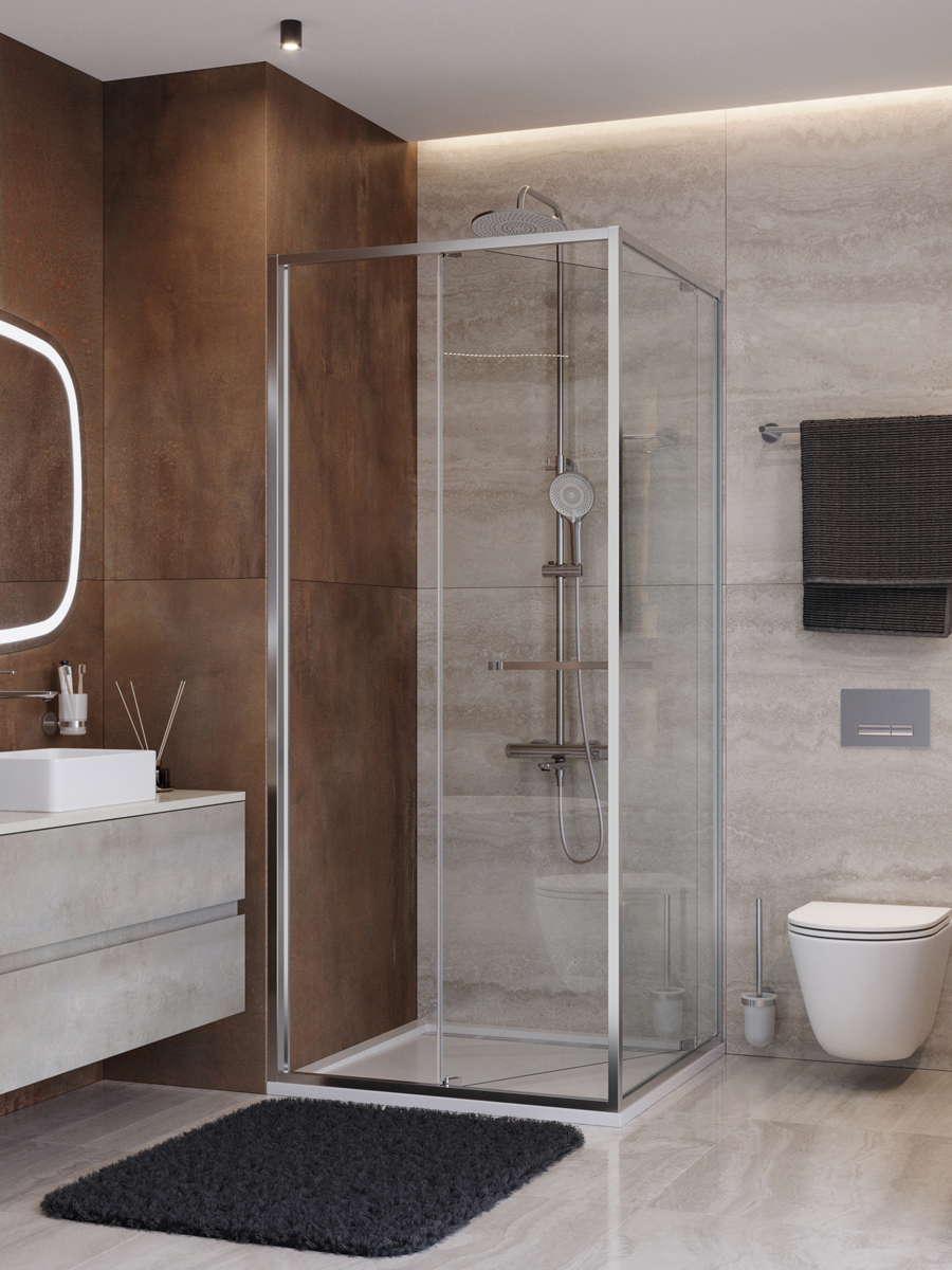 картинка Душевая уголок CEZARES LUX-A-FS-1-90-C-CR, 90 x 90cm. Хром