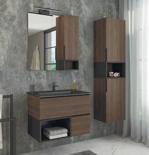 Фото Мебель для ванны Comforty Франкфурт 75, раковина черная (тумба с раковиной) 