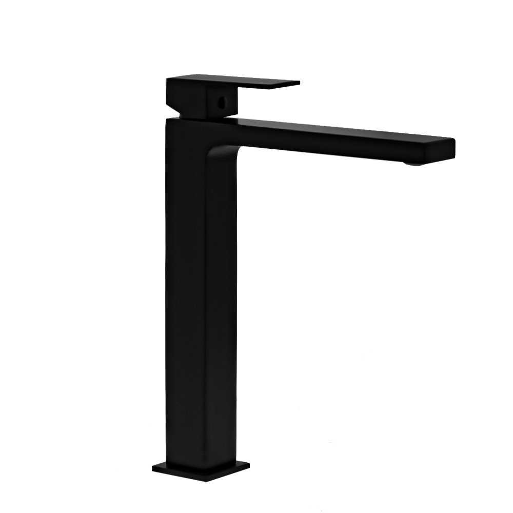 картинка Смеситель для раковины AVS Cube высокий, черный матовый