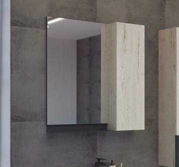 Фото Зеркало-шкаф для ванны Comforty Бонн 75, дуб дымчатый,темный 