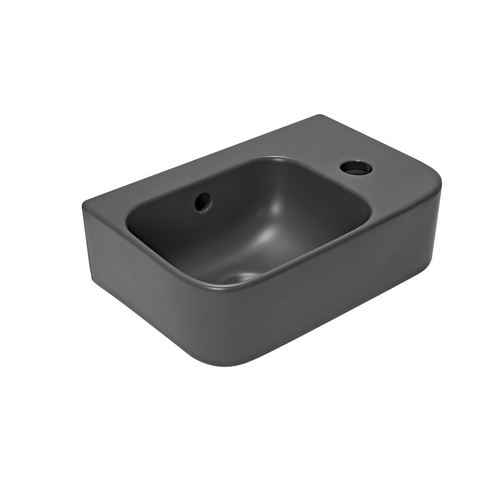 Рукомойник AVS Грэйс 37x25 L, темно-серый матовый