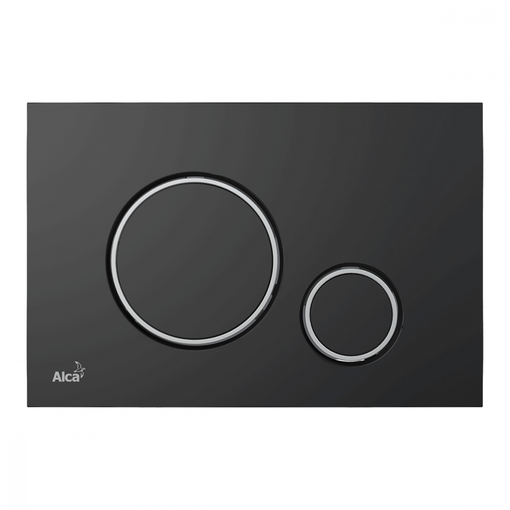 Кнопка смыва для инсталляции Alca plast THIN M778 черный матовый / хром глянцевый