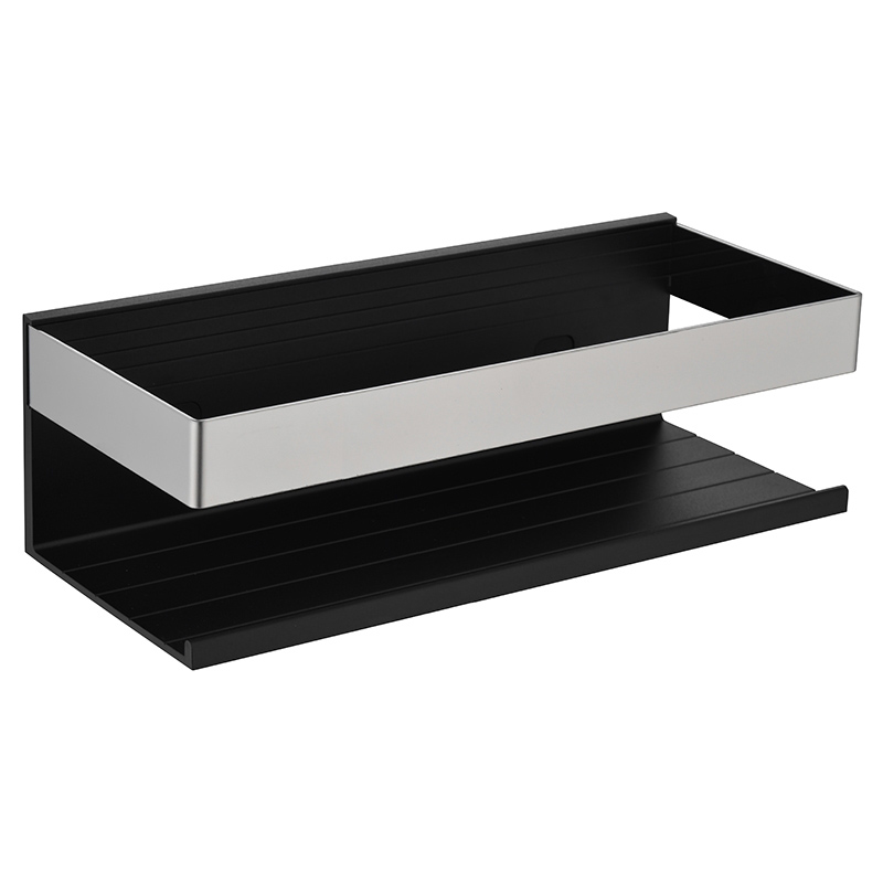 картинка Полка AVS Hilla, 25 см, черный матовый/хром