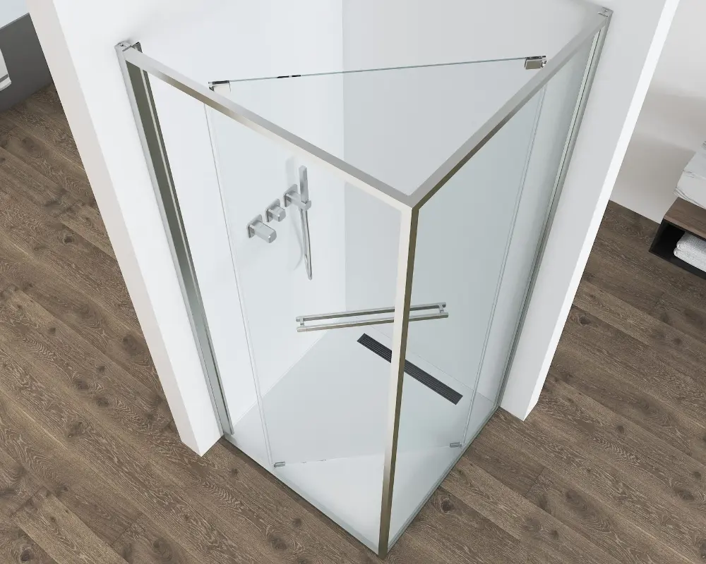 картинка Душевое ограждение Black&White S1120-9090N 90x90,  брашированный никель