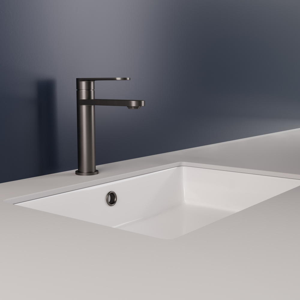 картинка Смеситель для раковины AVS Beauty оружейная сталь