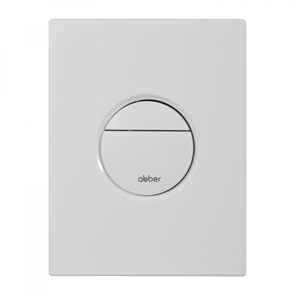 Кнопка смыва ABBER  AC0126MW пневматическая, белая матовая