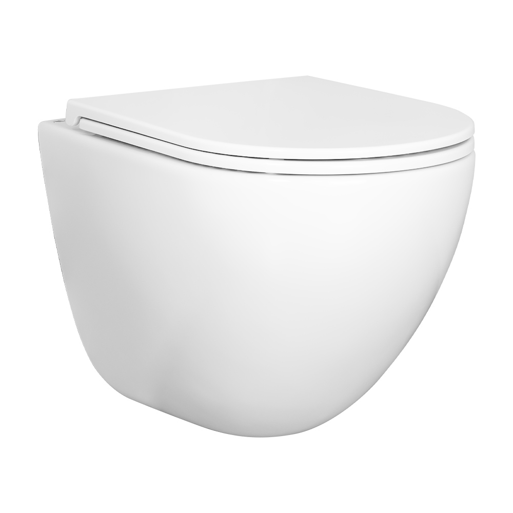 картинка Унитаз подвесной AVS Атлант безободковый с сиденьем, белый