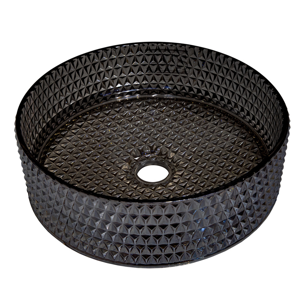 Раковина AVS 813-0213-d36GL03-A 36x36 антрацит