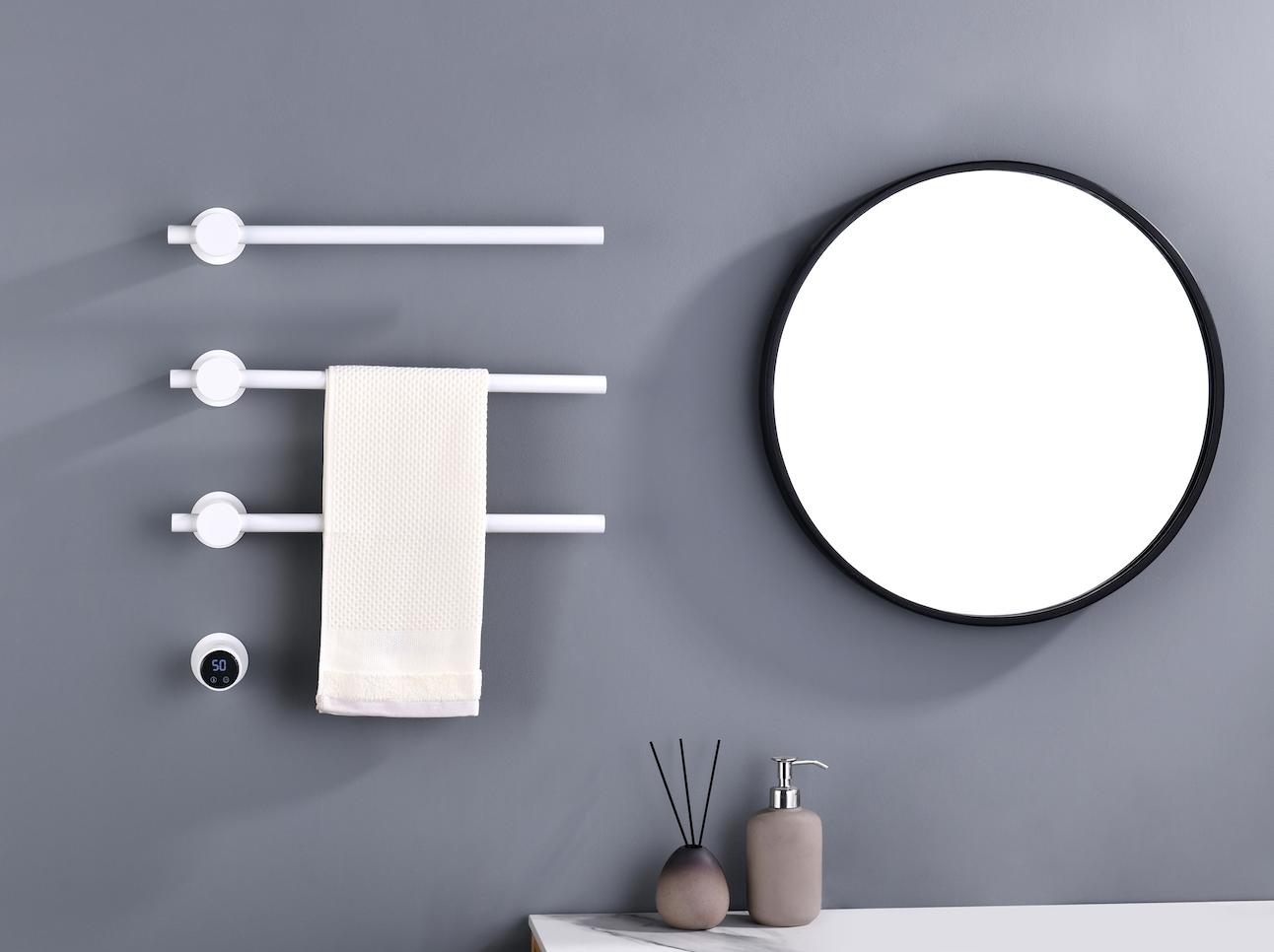 картинка Полотенцесушитель электрический, встроенный Timo Saona 51x45 см., Белый матовый