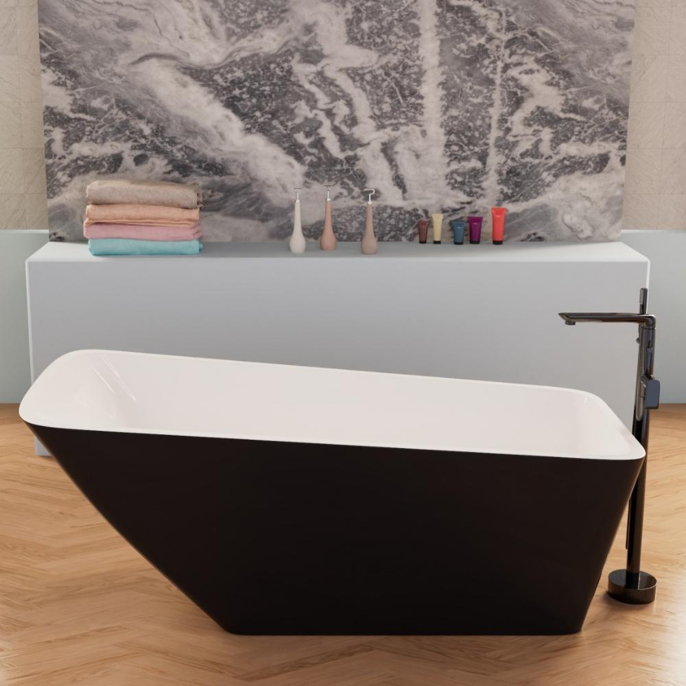 Фото Ванна отдельностоящая Frank F6106 White/Black 170 x 80 cm.