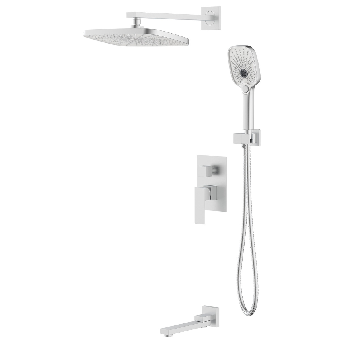 Душевая система  встраиваемая Azario Reusa с изливом, сатин