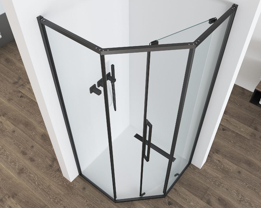 картинка Душевое ограждение Black&White S1150-9090GM 90x90, оружейная сталь