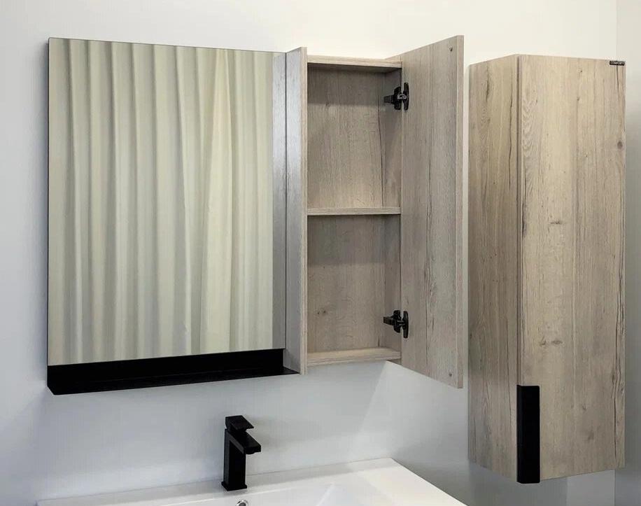 Фото Зеркало-шкаф для ванны Comforty Бонн 90, дуб дымчатый 
